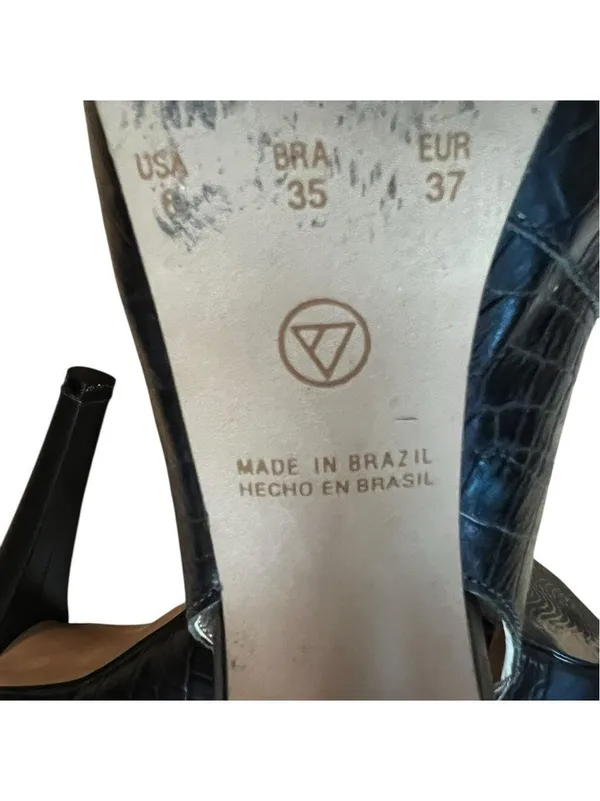 Via Uno Black Peep Toe Heels Women's Shoes - Image 6