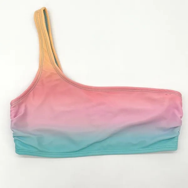 Cabana by Crown Ivy One Shoulder Bikini Top Medium Ombre Rainbow Beachy Indie‎ - Image 2