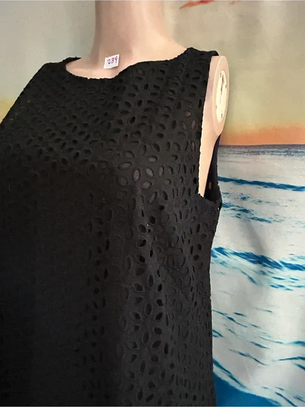 Loft Women’s Black Lace & Pleated Hem Sleeveless Dress SZ 6 NWT - Image 3