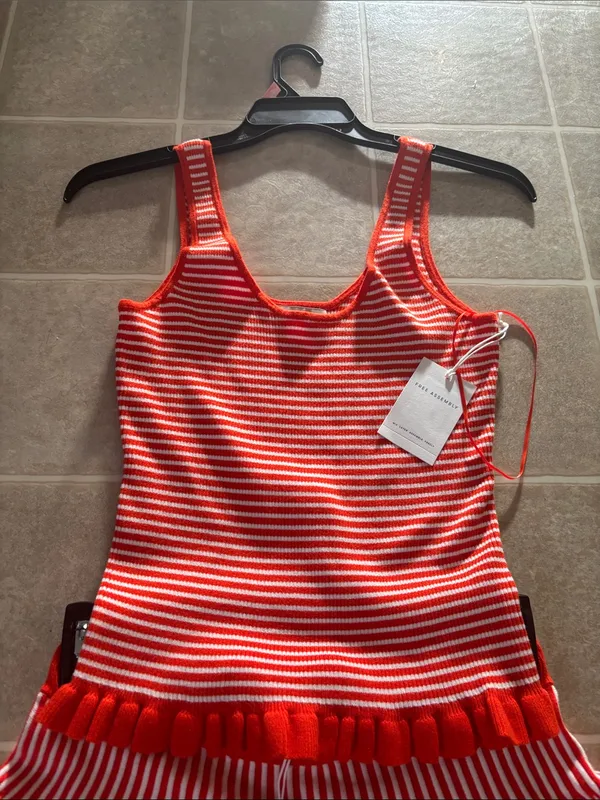 Free Assembly stripped Skirt Set M Orange Size M - Image 6