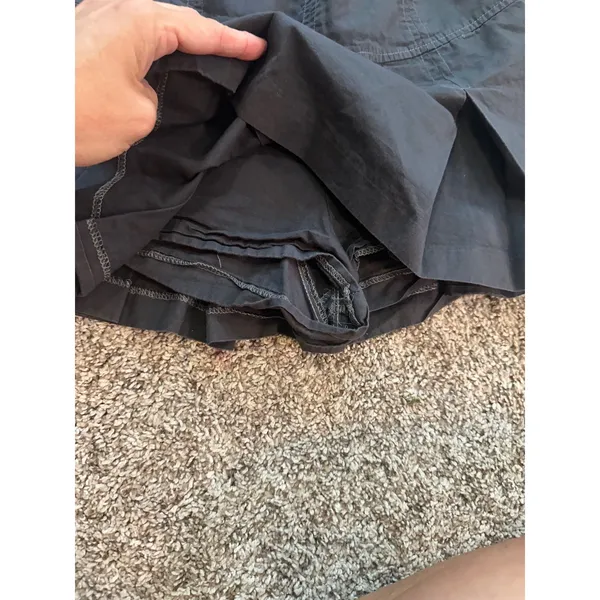Zara Women Black Pleated Mini Skort 100% Cotton Side Zip Size Small 4661/900/804 - Image 2