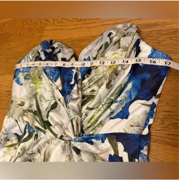 Luxxel NWT Strapless Blue Floral Maxi Dress size L - Image 7