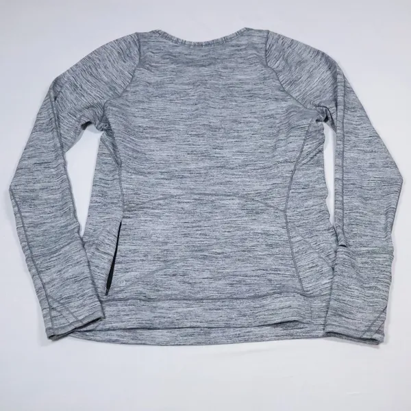 Lululemon Cypress Kiss Long Sleeve Top Women Size 12 Grey Space Dye Thumbholes - Image 2