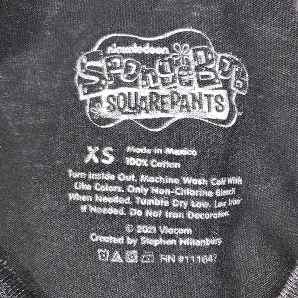 Nickelodeon SpongeBob SquarePants black crop top shirt size XS - Image 4