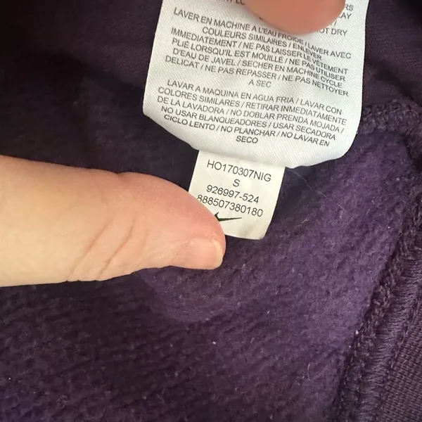 Nike Women’s Small Purple Cowl Neck Logo Sweatshirt - Image 4