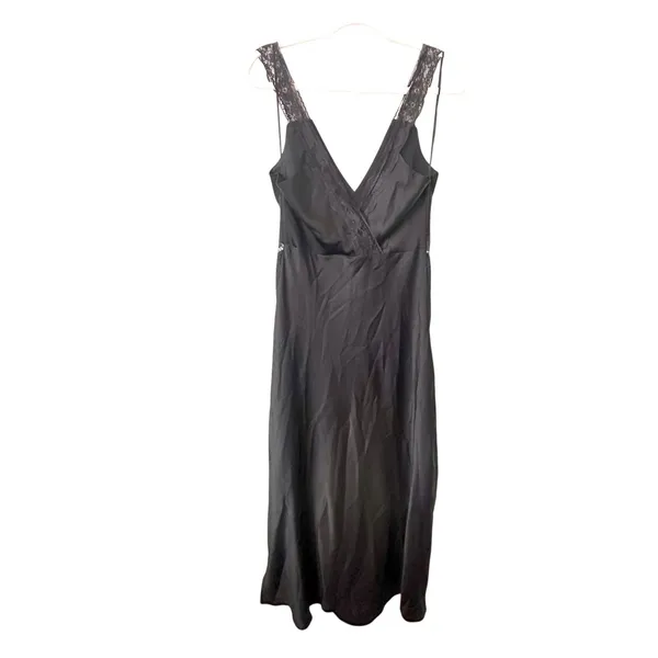 THE DROP‎ Valentina Lace Trimmed Slip Maxi Dress Black NWT Small - Image 3