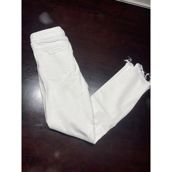 Vervet White Distressed Jeans‎ Frayed Hem Casual Denim Pants Size 25 T-3 - Image 5