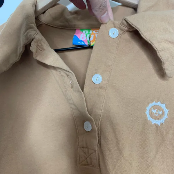 Big Bud Press Camel Brown Polo Shirt Cotton Short Sleeve Top Womens Small - Image 5
