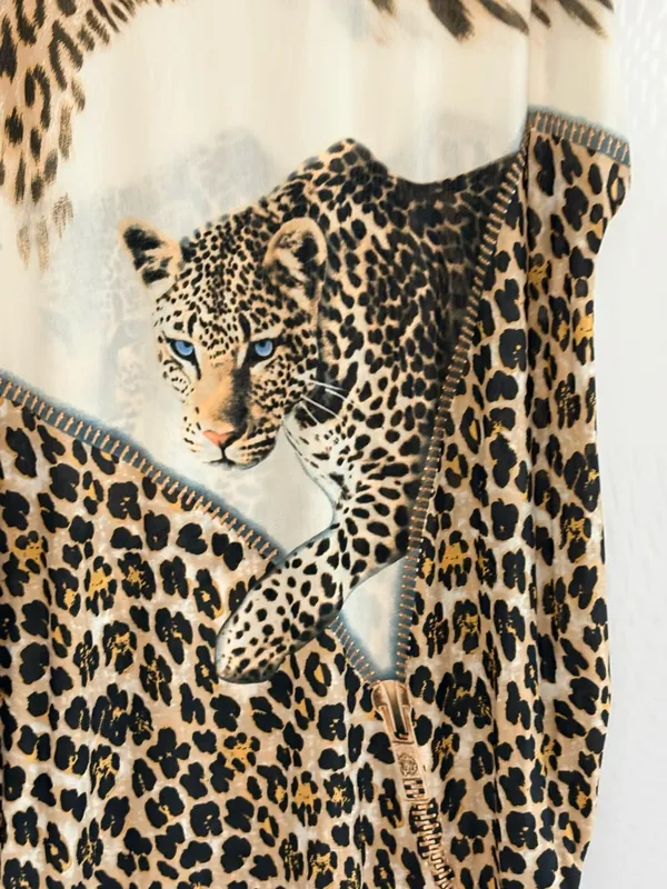 Blossom by P Leopard-Print Women's Blouse in Tan and Black OS - Image 4