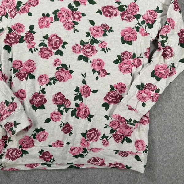 Show Me Your Mumu Theo Sweatshirt Women's Small Pink Roses Crew Neck Long Sleeve - Image 3