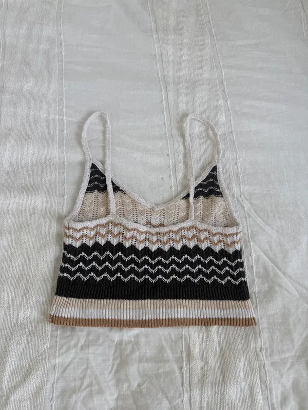 American Eagle Crochet Knit Cropped Tank Top - Image 3