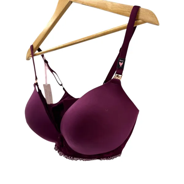 Victoria's Secret Body by Victoria Wireless Nursing Bra 36DDD Burgundy Lace Wing - Image 9