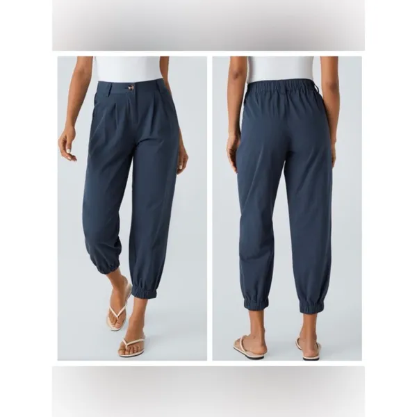 NWT Halara Casual Cotton Joggers with pockets Moonlit Ocean Blue size M - Image 2