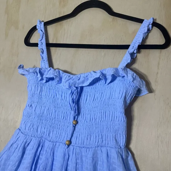Indikah Tamika Blue Mini Flowy Dress‎ Women’s Size Large NWT - Image 2