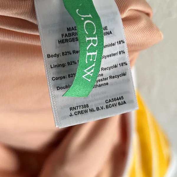 J. Crew Scoopneck one-piece swimsuit in stripe Yellow Sz 8 - Image 5