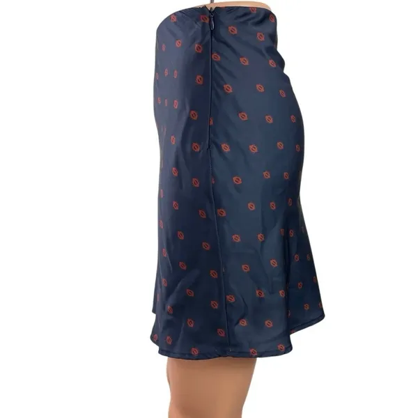 Urban Outfitters Navy Blue High Waisted Flare Pencil Mini Slip Skirt Size XS - Image 2