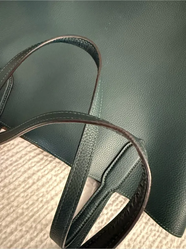 Coach Willow Tote Polished Pebble Leather Turnlock Zip Compartment Feet Green - Image 13