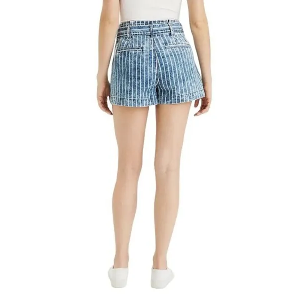 American‎ Eagle Stretch Highest Waist Mom Paper Bag Shorts Striped 00 - Image 3