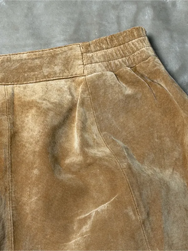Margaret Godfrey Vintage Leather Suede Tan Pants - Size 4 - Image 2