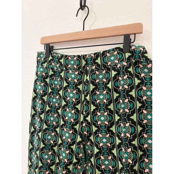 Anthropologie Maeve Size Large Flared Pants Sabine Knit Kick Flare Retro Funky - Image 9