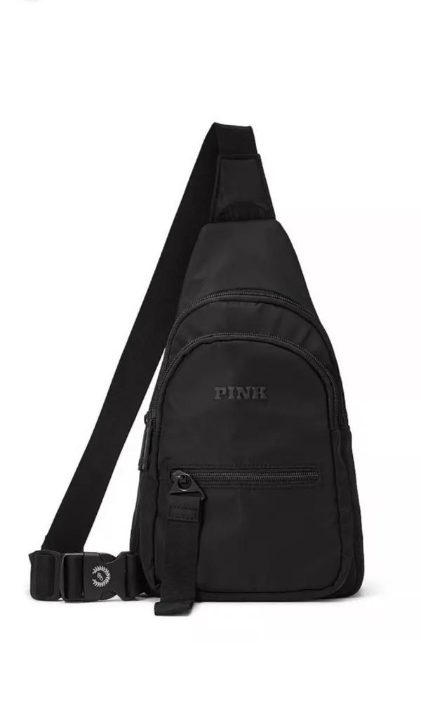 Victoria's Secret PINK sling bag in black new with tags adjustable - Image 2