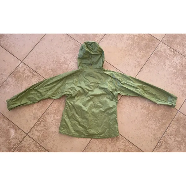 ISIS Waterproof Women’s Jacket Medium Green Hooded Pockets Zip Shell FLAW - Image 7