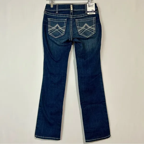 Ariat Women’s REAL Mid Rise Straight Denim Jeans Medium Blue Wash Size 26 R NWT - Image 9