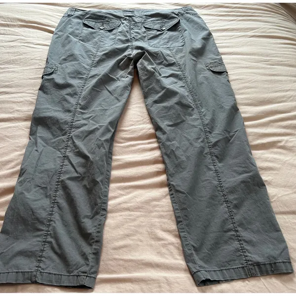 Great Northwest Indigo Womens Gray Cargo Pants Size 18W Roll Tab Utility Pants - Image 6