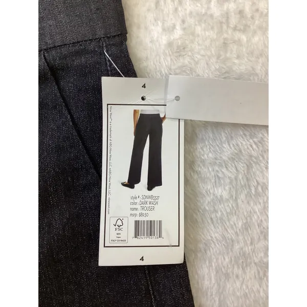 Nine West Jeans Womens‎ Dark Wash Wide Leg Trouser Pants Size 4 SDNWB3327 NEW - Image 4