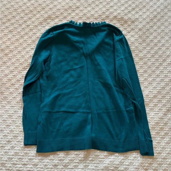 ruffled teal sweater - Image 3