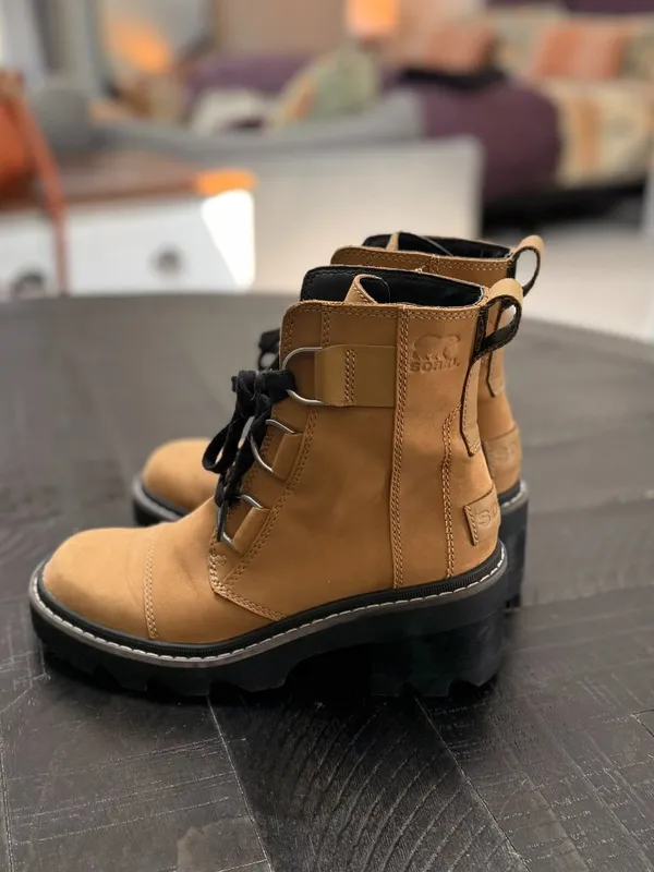 Sorel Joan Now Lace Up Caribou Buff Boots Waterproof Size 5.5 - Image 6