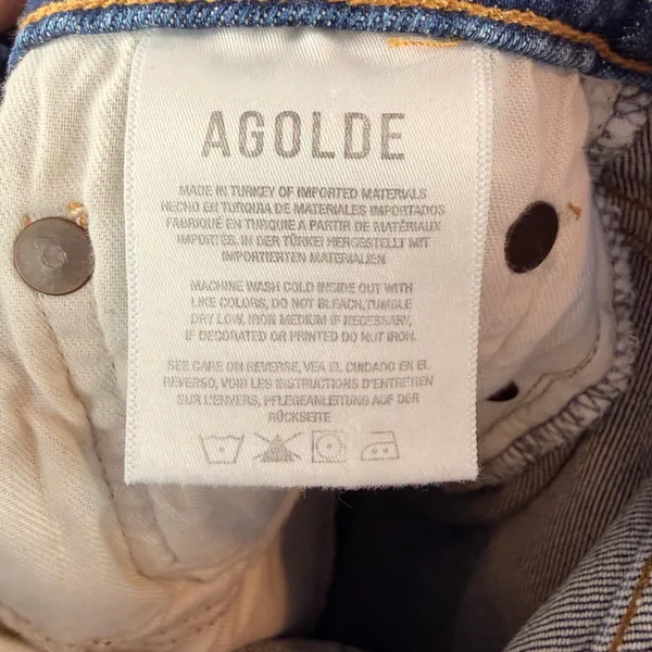 AGOLDE‎ Merrel High Rise Organic Cotton Jeans in Blue Size 24 - Image 7