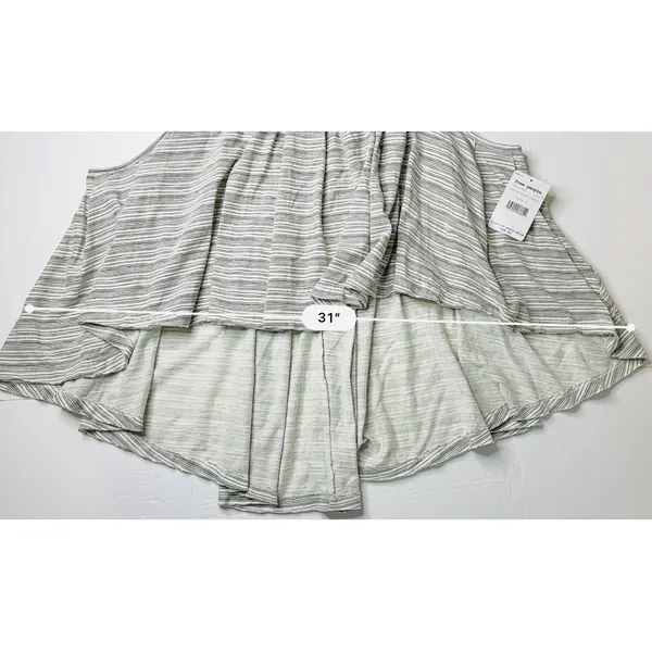 Free People Turn it Up Cream Striped High-low Tank Top SMALL‎ NWT Baggy Y2k - Image 10