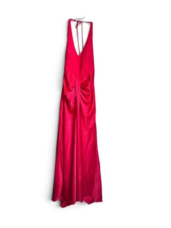 NWT Betsy & Adam Red Halter Evening Gown. Size 8 - Image 5