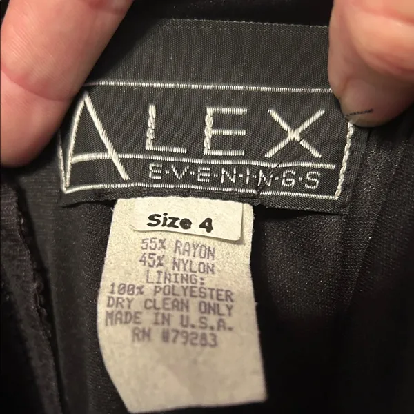 Alex Evenings Black Textured Maxi Dress Size 4 - Image 2