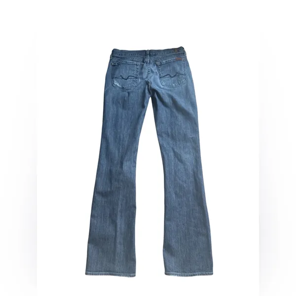 Vintage 7 for all mankind, distressed boot, cut denim Jeans 30 x 32 lowrise - Image 2