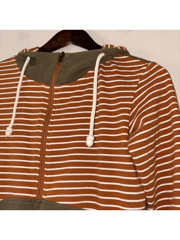 Ampersand Avenue Women's Striped Color-Block Hoodie - Size XS - Image 3