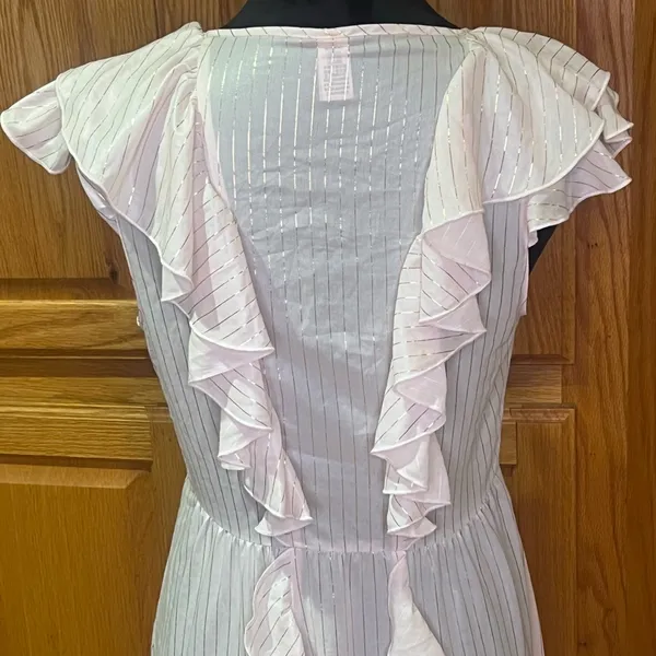 Victoria's Secret Dream Angels Sheer Satin Ruffle Kimono Robe Pink‎ & Rose Gold - Image 10