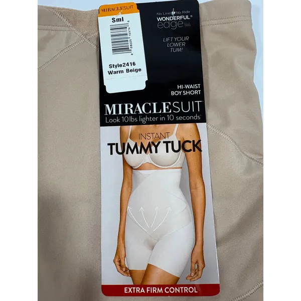 Miraclesuit Tummy Tuck Extra Firm Control High-Waist Bike Shorts 2416 Warm Beige - Image 4