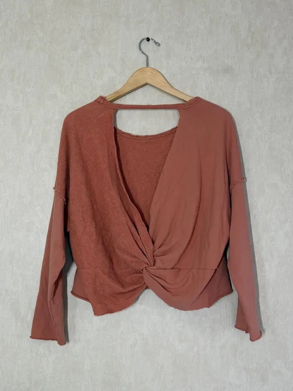 aerie Women’s Weekend Pretty Back Sweatshirt Longsleeve in Clay S - Image 5