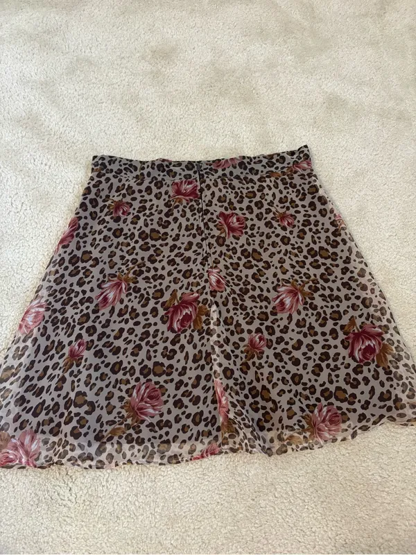 Vintage Floral Cheetah Skirt - Image 3