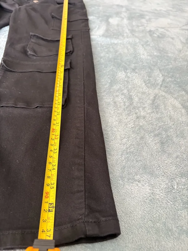 VIP Jeans Black Cargo Pants Wide Leg Stretch Size 3/4 - Image 7