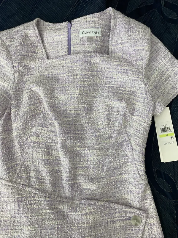Calvin Klein Lavender Classy Tweed Dress - Image 3