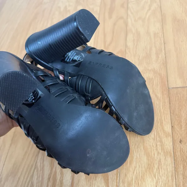 Express sz 7‎ black strappy high heels - Image 7