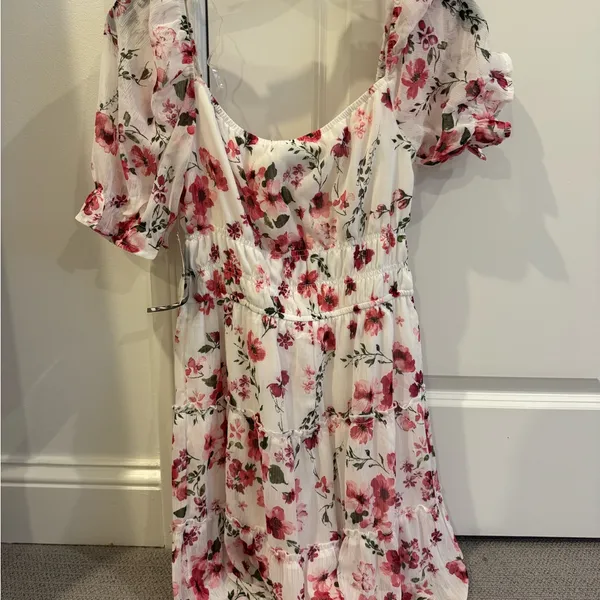 Trixxi Pink and Green Floral Dress - Image 2