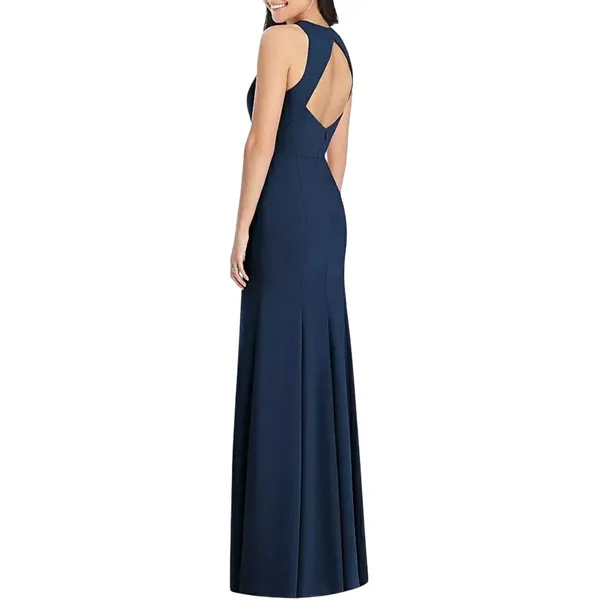 NWT Dessy Collection Diamond Cutout Back Trumpet‎ Gown Slit in Midnight Navy - Image 12