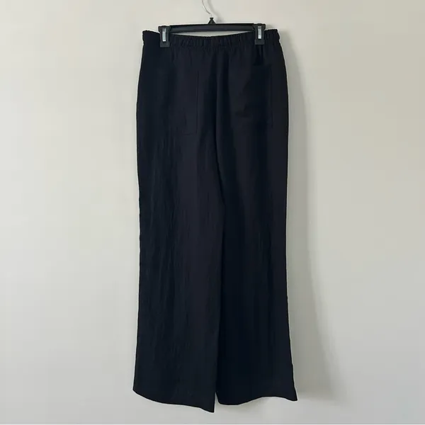 Zara Black Lyocell Viscose High Rise Wide Leg Flowy Casual Pull On Pant S - Image 2