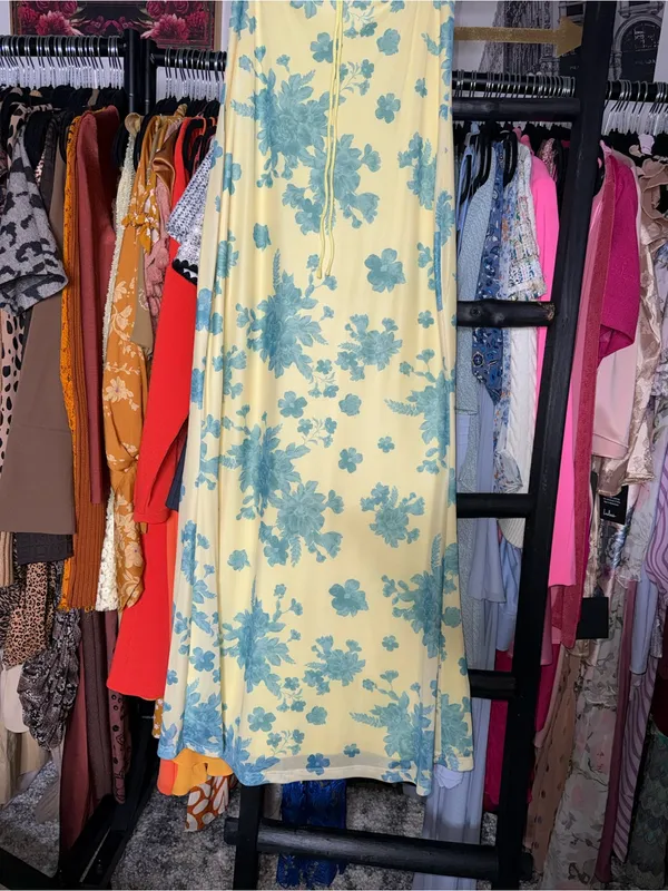 Selfie Leslie Fortune Lace Trim Floral Mesh Midi Dress Womens XL EUC - Image 8