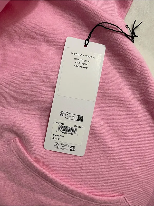 ALO Yoga NWT Accolade Hoodie Pullover Sweet Pink Size M Unisex SOLD OUT RARE - Image 4