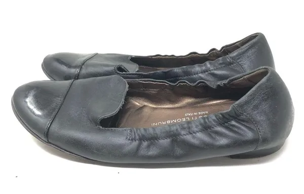 AGL black leather black cap toe patent leather ballet flats 36 6 - Image 7